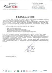 polityka jakości autocuby